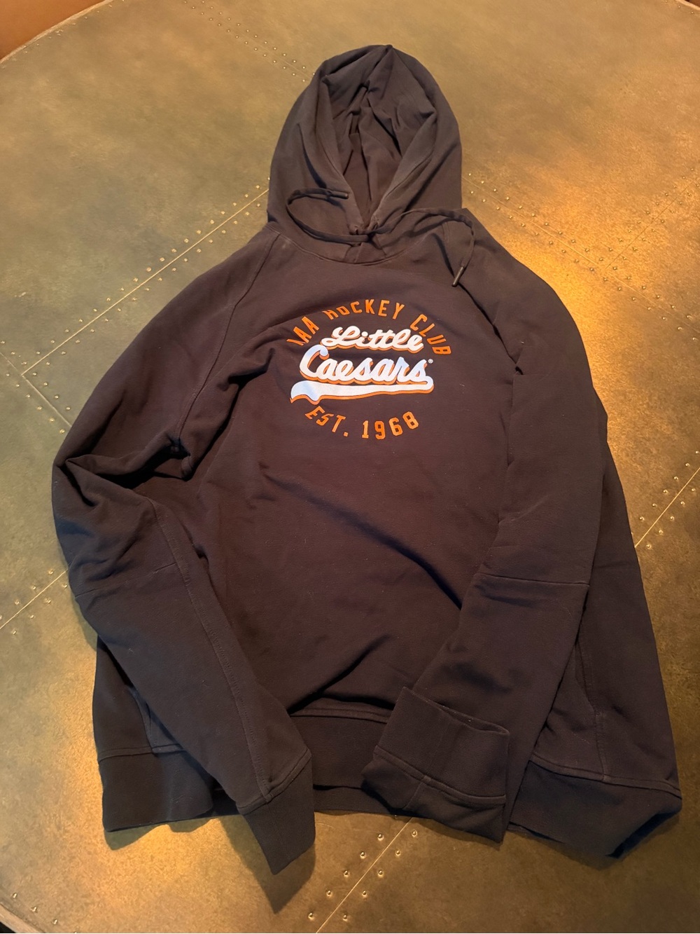 lululemon athletica Navy Pullover Hoodie with Orange & White Logo